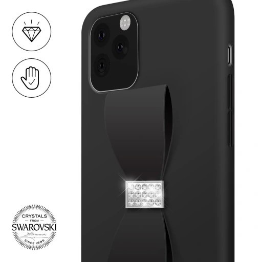 Husa White Diamonds Hama Bow 18K Swarovski Iphone 11 -Negru